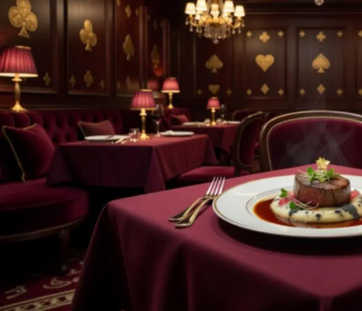 Signature fino servirano jelo u ambijentu Zlatni Slot casino restorana