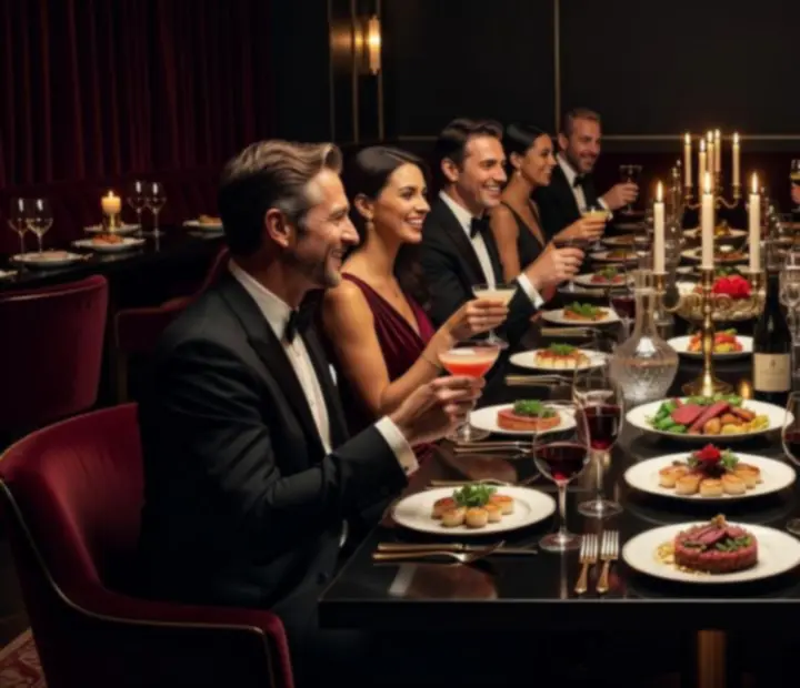Privatni event u glamuroznom okruženju restorana s gostima