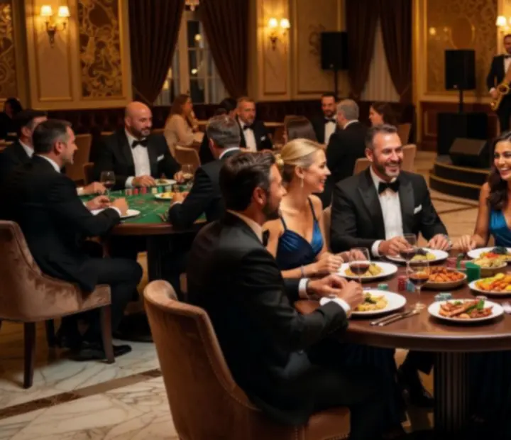 Gosti uživaju u noćnom ambijentu Zlatni Slot restoran-kazina