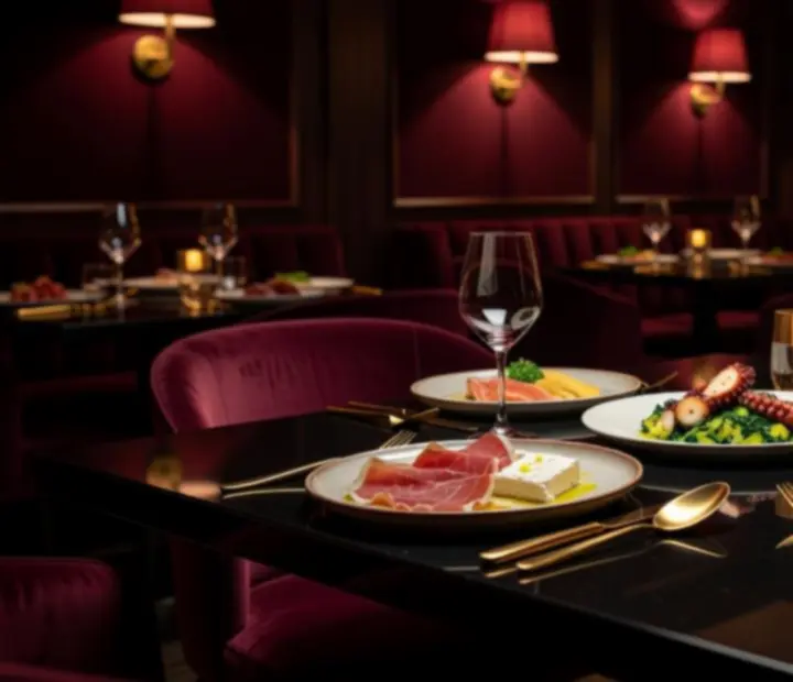 Selekcija sezonskih tanjura servirana u luksuznom restoranskom ambijentu