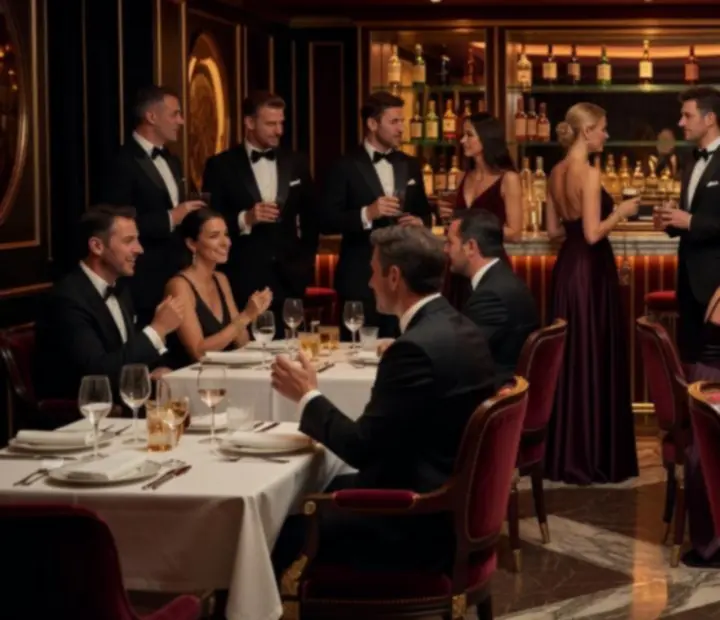 Luksuzan interijer Zlatni Slot casino restorana s ambijentalnom rasvjetom
